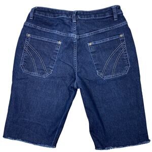 Bermuda Jean Shorts Women's Sz 32" Cutoffs Stretch Denim Modest Retro Grunge